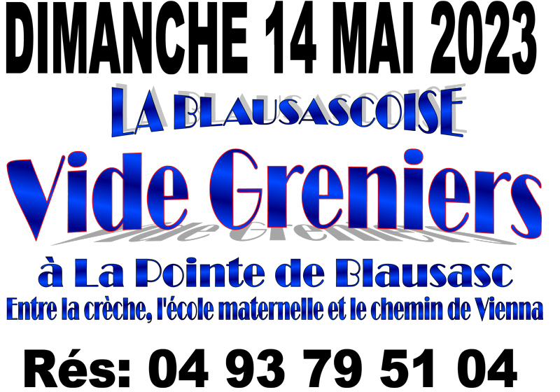 VIDE-GRENIERS 2023 à LA POINTE DE BLAUSASC