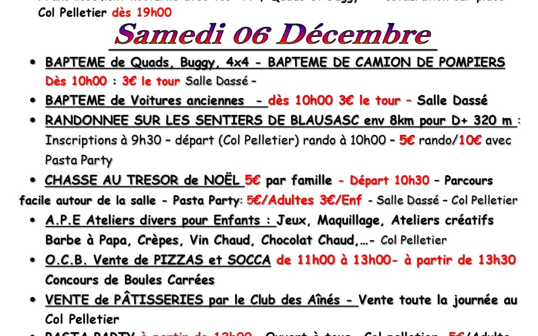 TELETHON 2025 – Vendredi 5 et Samedi 6 Décembre