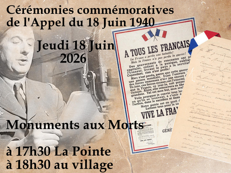 COMMEMORATIONS DE L APPEL DU 18 JUIN