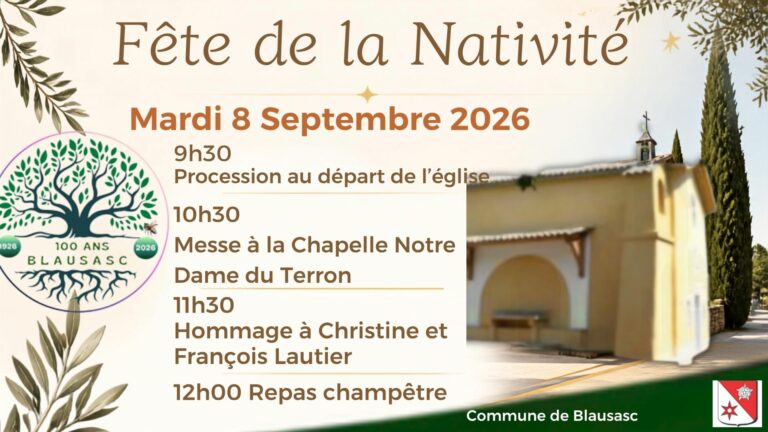 Fête de la nativité – Mardi 8 Septembre 2026